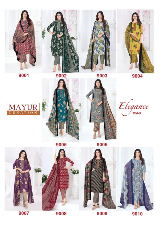 Elegance Vol 9 Mayur Creation Mix Cotton Cotton Dress Material Manufacturer India