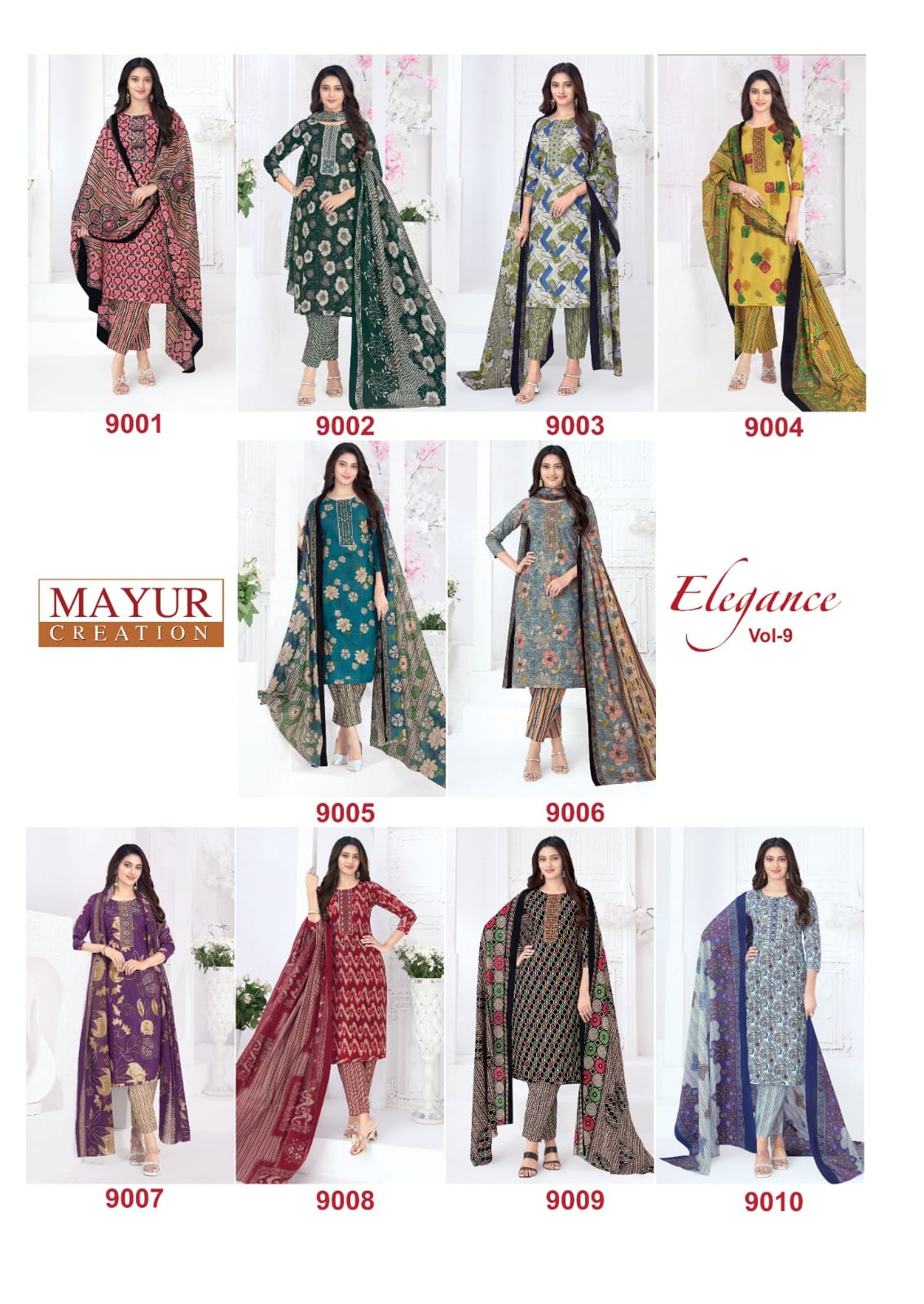 Elegance Vol 9 Mayur Creation Readymade Cotton Pant Suits Manufacturer Ahmedabad