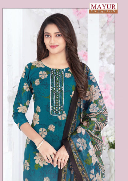 Elegance Vol 9 Mayur Creation Readymade Cotton Pant Suits Manufacturer Ahmedabad