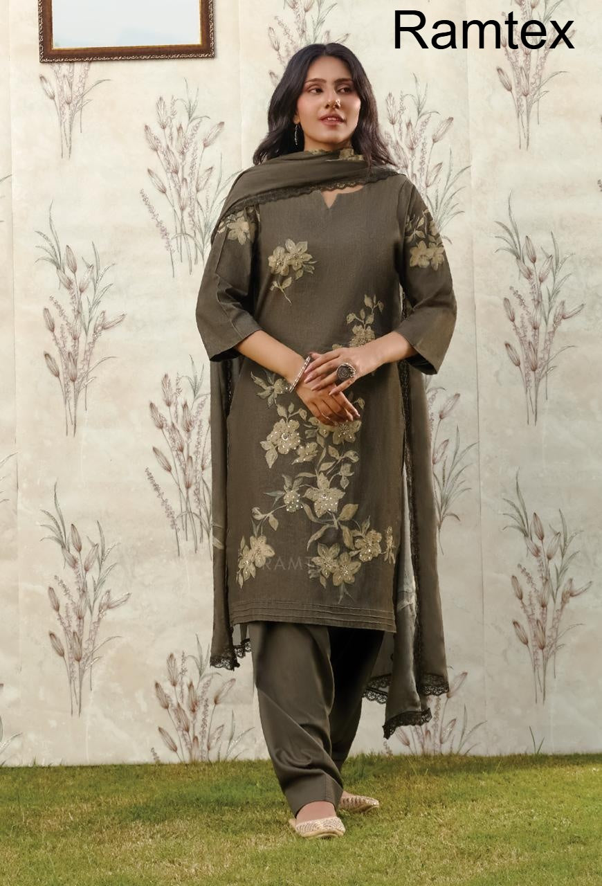 Elemantary Florals Ramtex Salwar Suits Supplier