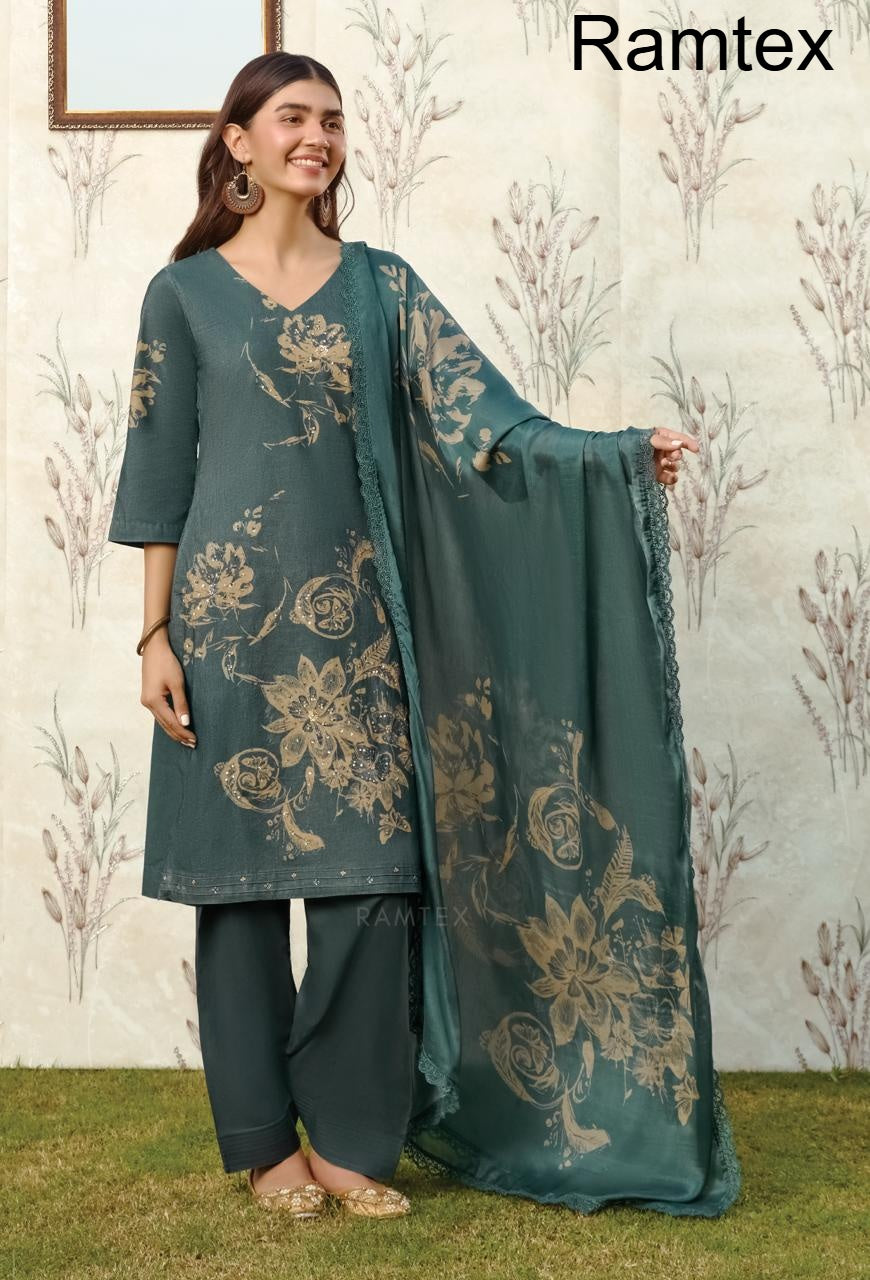 Elemantary Florals Ramtex Salwar Suits Supplier