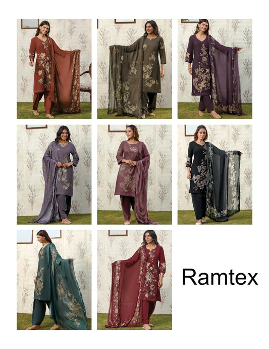 Elemantary Florals Ramtex Salwar Suits Supplier