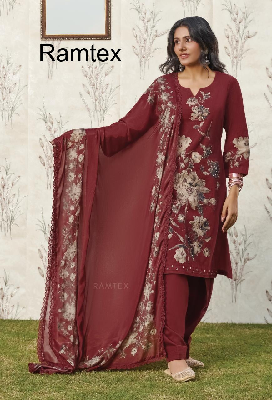 Elemantary Florals Ramtex Salwar Suits Supplier