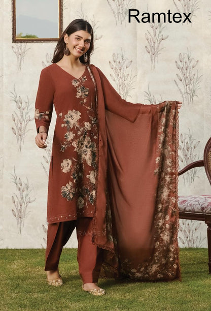 Elemantary Florals Ramtex Salwar Suits Supplier