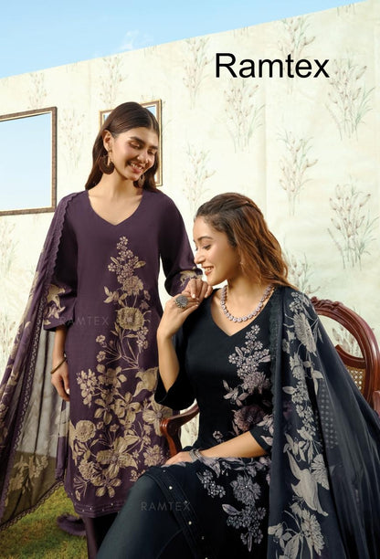 Elemantary Florals Ramtex Salwar Suits Supplier