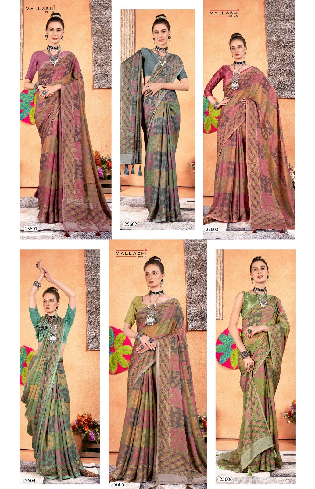 Elemental Vol 4 Vallabhi Prints Georgette Sarees