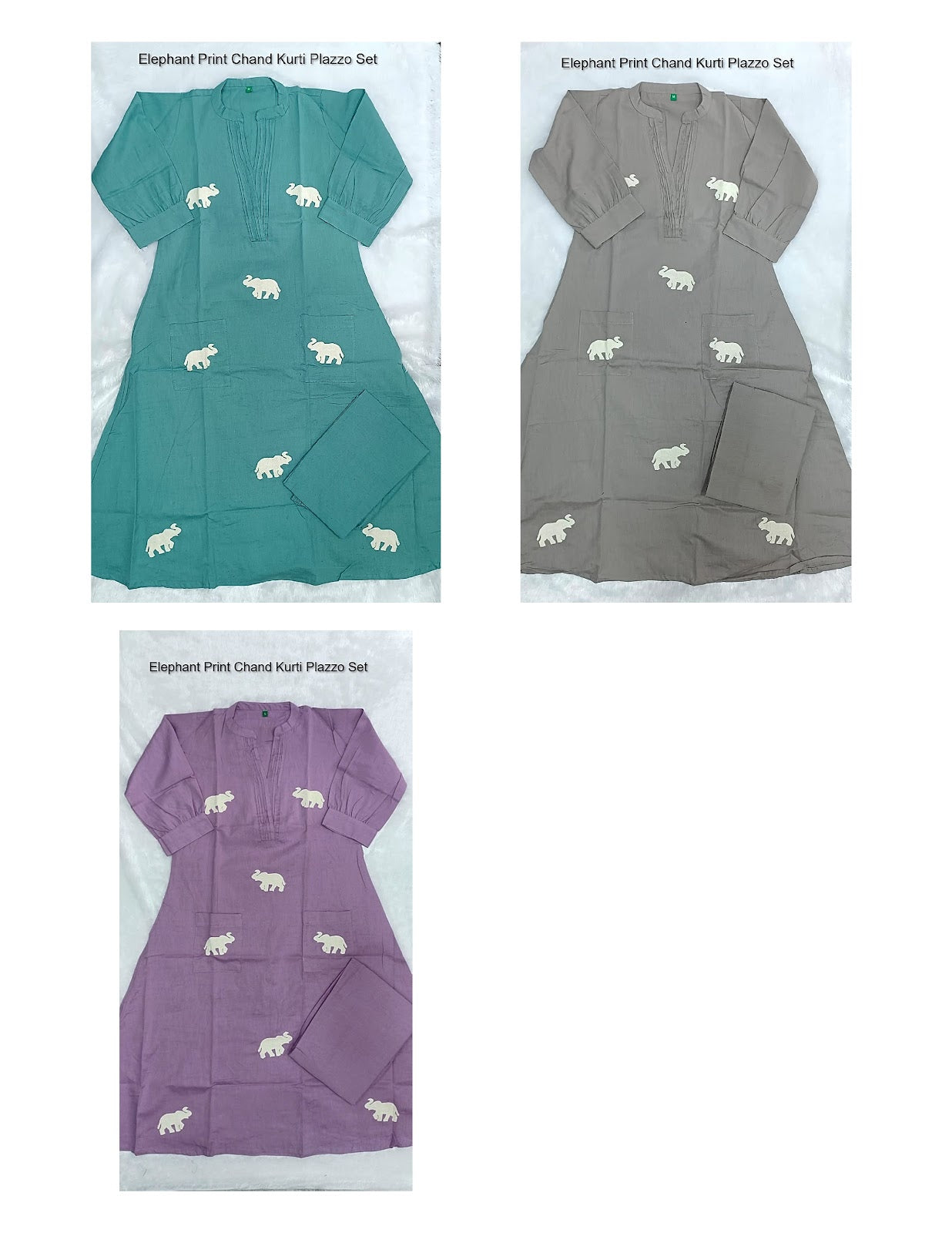 Elephant Print Chand Jaipuri Kurti Plazzo Set Supplier