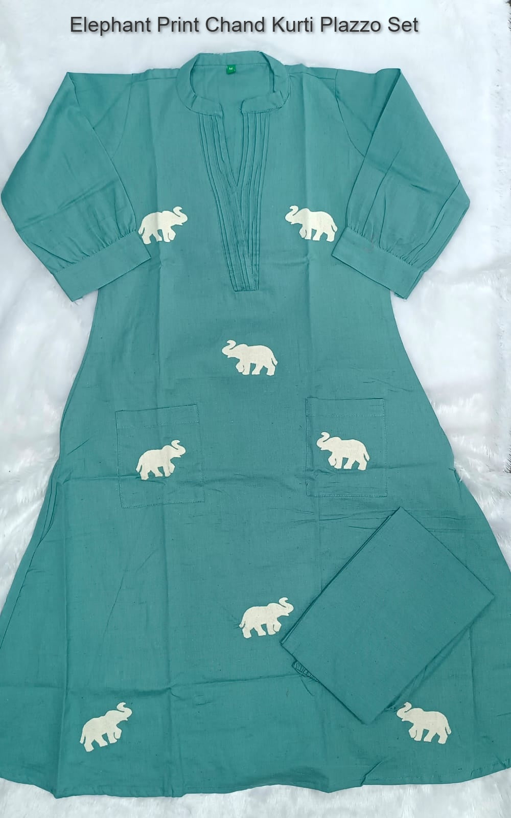 Elephant Print Chand Jaipuri Kurti Plazzo Set Supplier