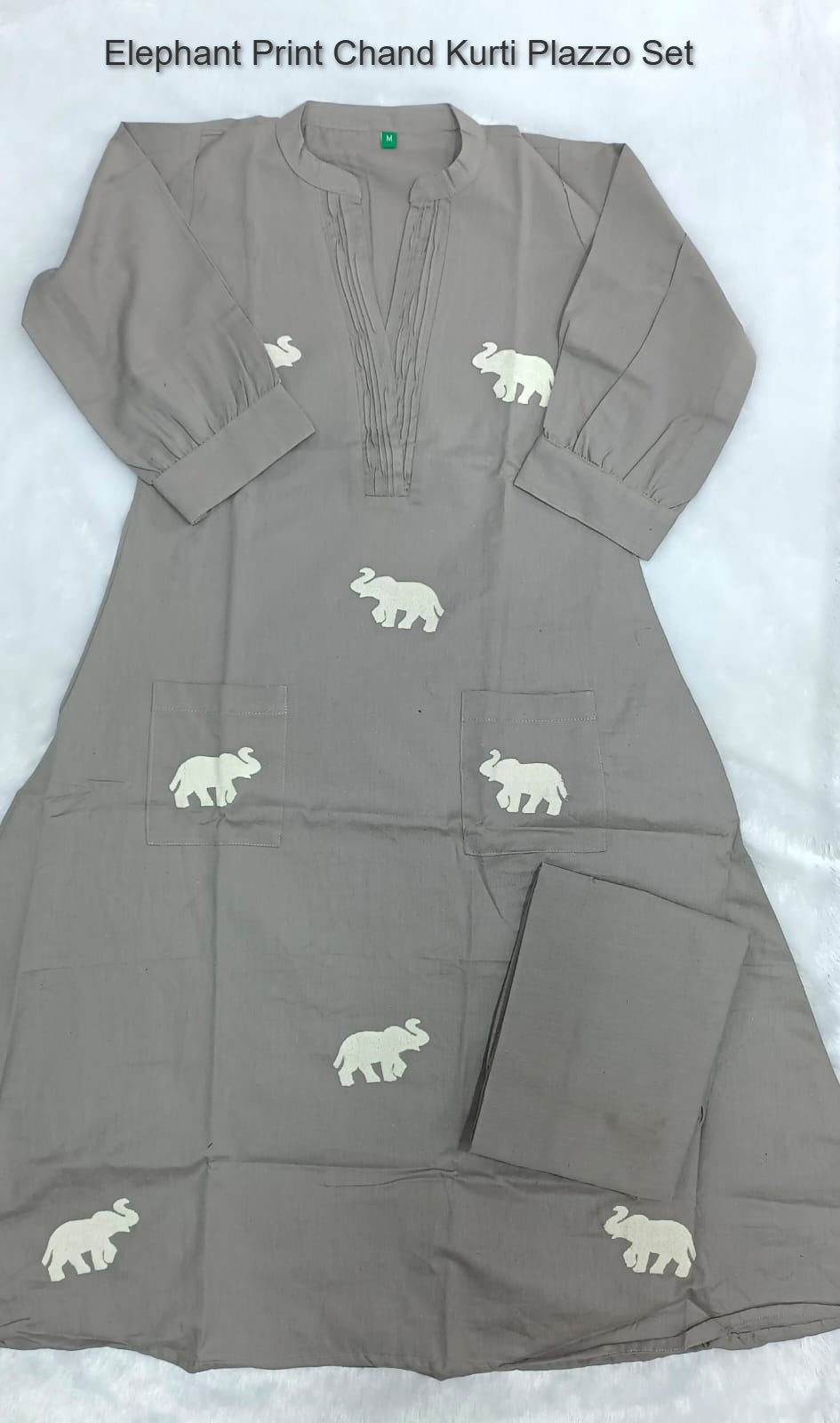 Elephant Print Chand Jaipuri Kurti Plazzo Set Supplier