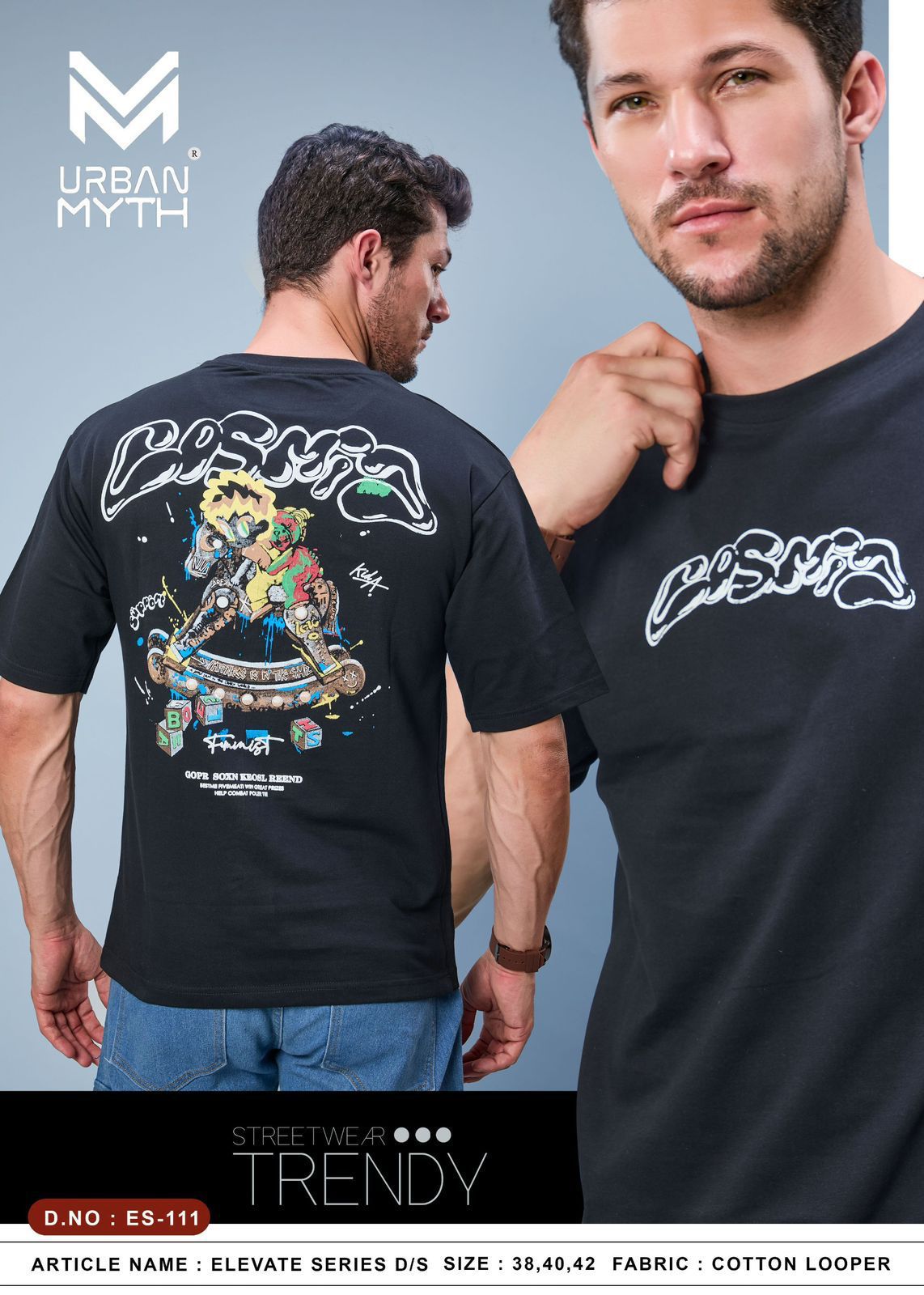 Elevate Series 111 Urban Myth Cotton Looper Mens Tshirts Exporter Gujarat