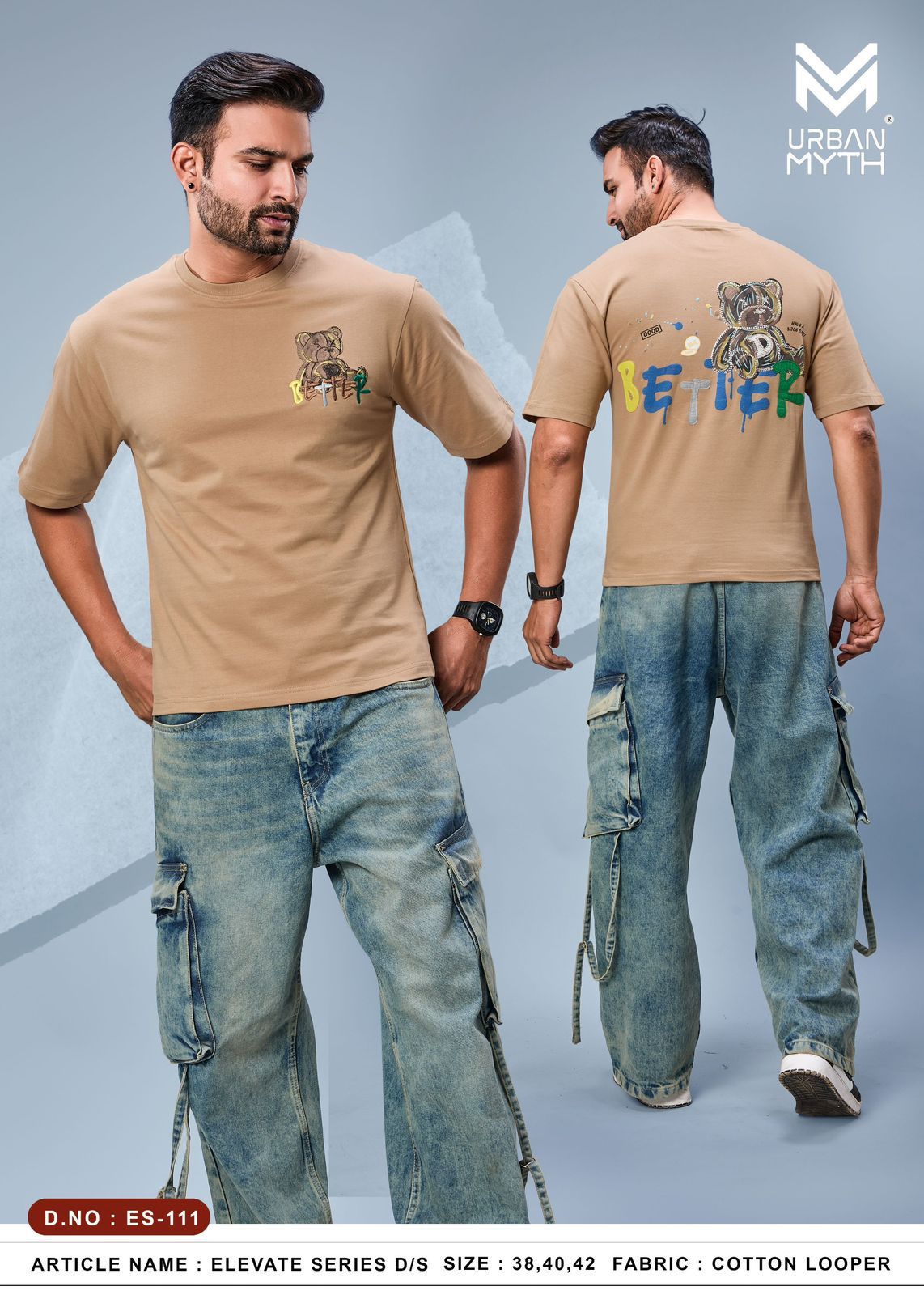 Elevate Series 111 Urban Myth Cotton Looper Mens Tshirts Exporter Gujarat