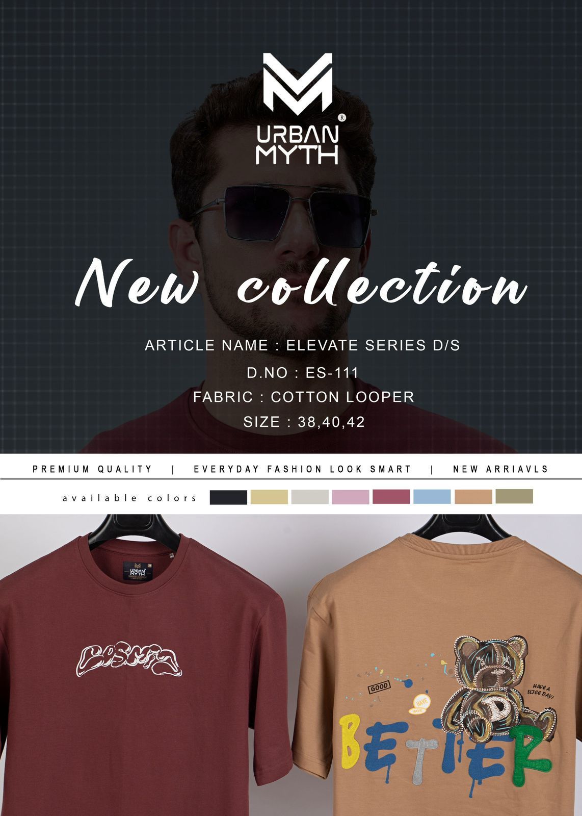 Elevate Series 111 Urban Myth Cotton Looper Mens Tshirts Exporter Gujarat