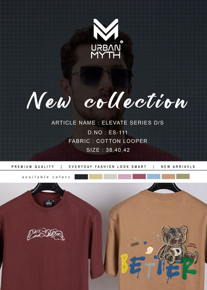 Elevate Series 111 Urban Myth Cotton Looper Mens Tshirts Exporter Gujarat