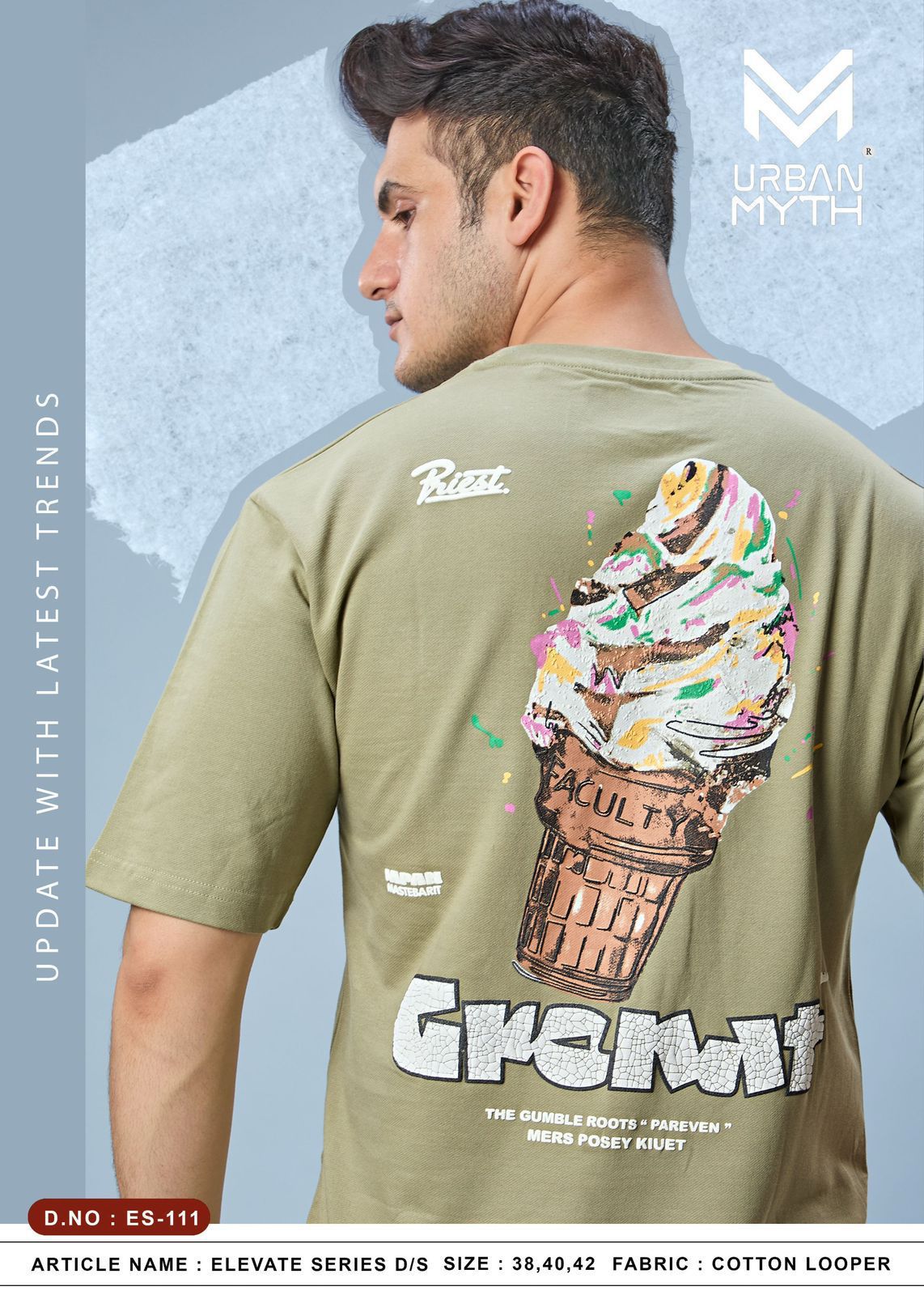 Elevate Series 111 Urban Myth Cotton Looper Mens Tshirts Exporter Gujarat