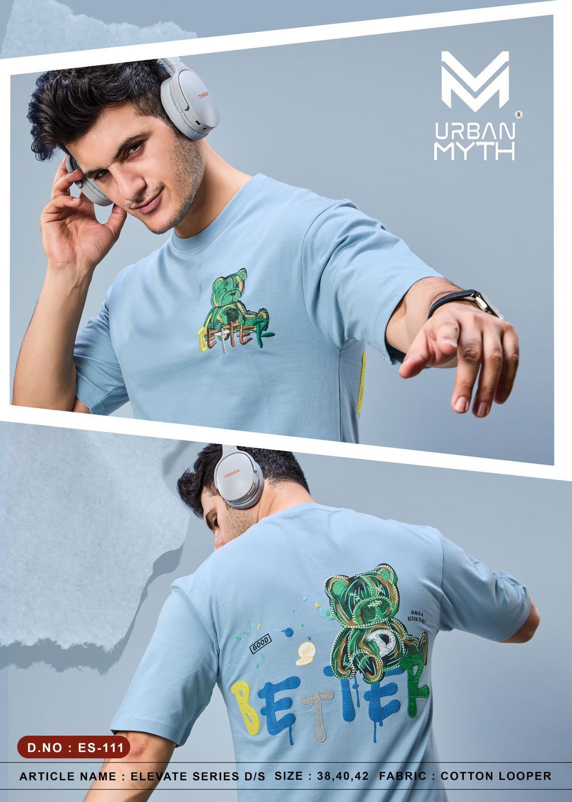 Elevate Series 111 Urban Myth Cotton Looper Mens Tshirts Exporter Gujarat
