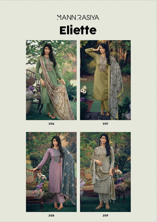 Eliette Mannrasiya Cambric Cotton Pant Style Suits Manufacturer India