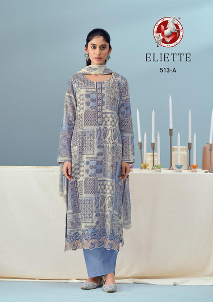 Eliette Vivek Mul Chanderi Pant Style Suits Wholesaler India