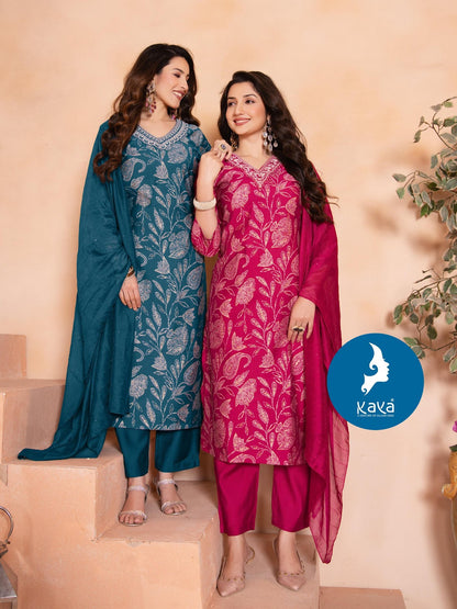 Elina 2 Kaya Vertican Readymade Pant Style Suits Manufacturer