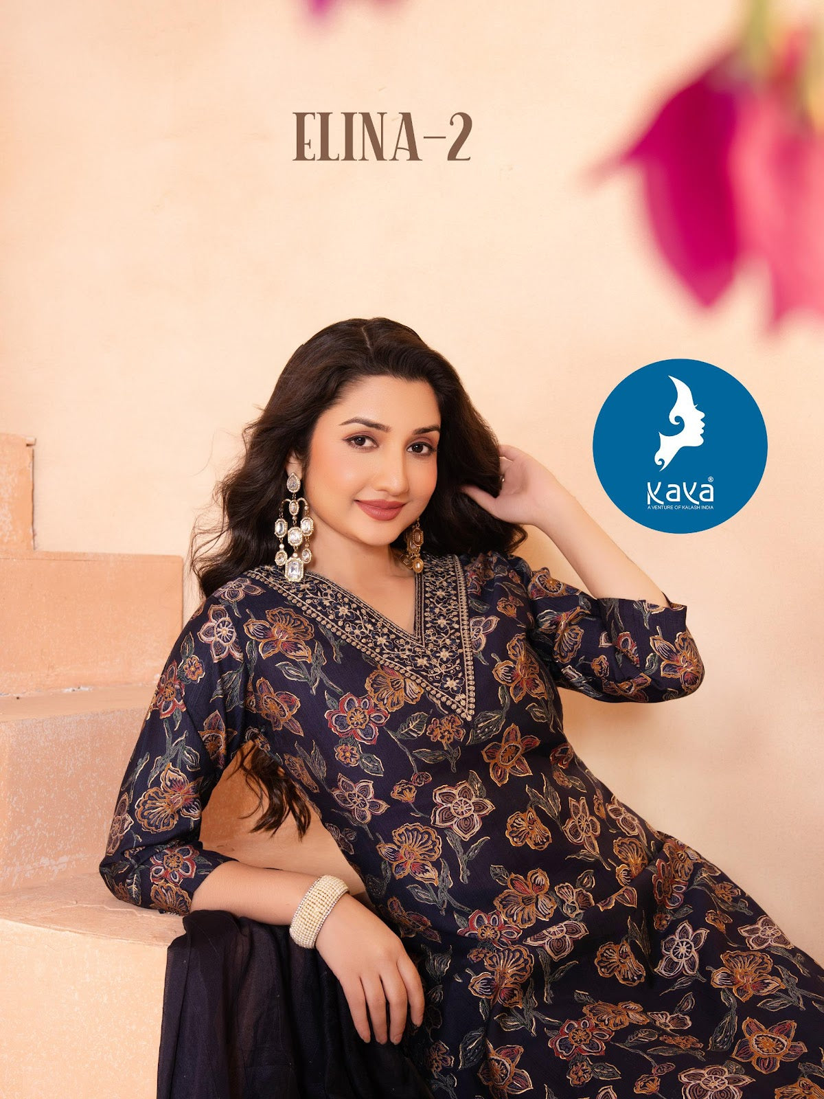 Elina 2 Kaya Vertican Readymade Pant Style Suits Manufacturer