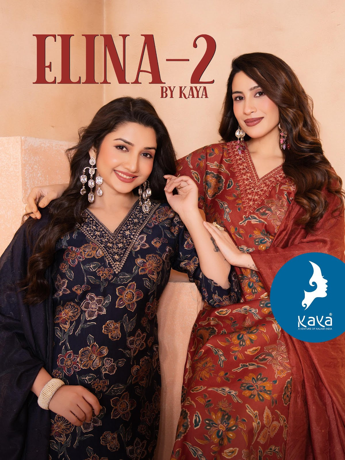 Elina 2 Kaya Vertican Readymade Pant Style Suits Manufacturer