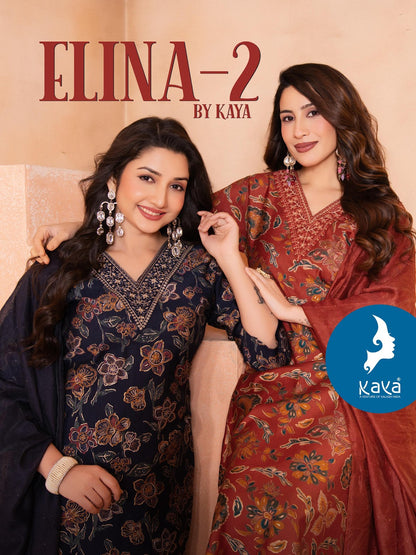Elina 2 Kaya Vertican Readymade Pant Style Suits Manufacturer