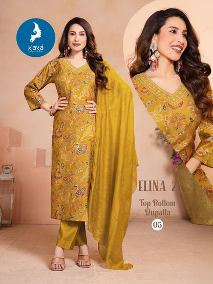 Elina 2 Kaya Vertican Readymade Pant Style Suits Manufacturer