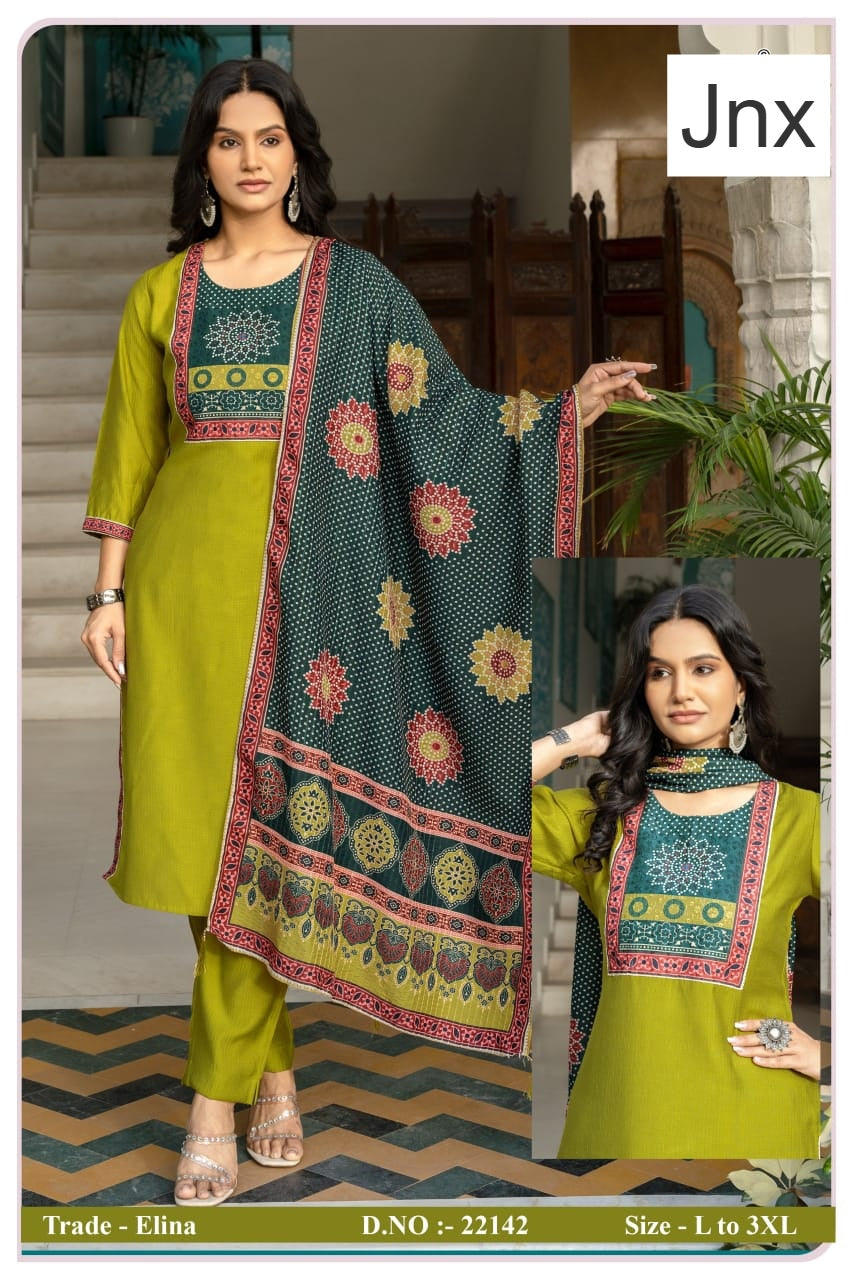 Elina Jnx Berlin Readymade Pant Style Suits Wholesaler Ahmedabad