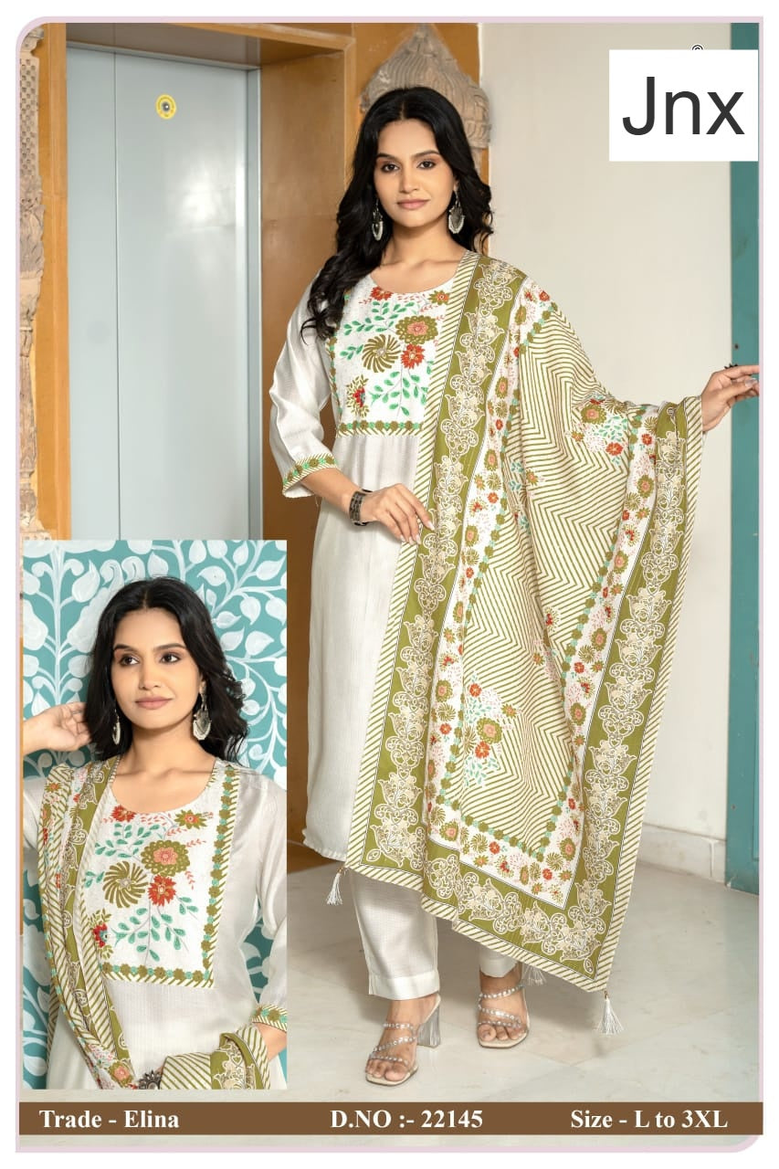 Elina Jnx Berlin Readymade Pant Style Suits Wholesaler Ahmedabad