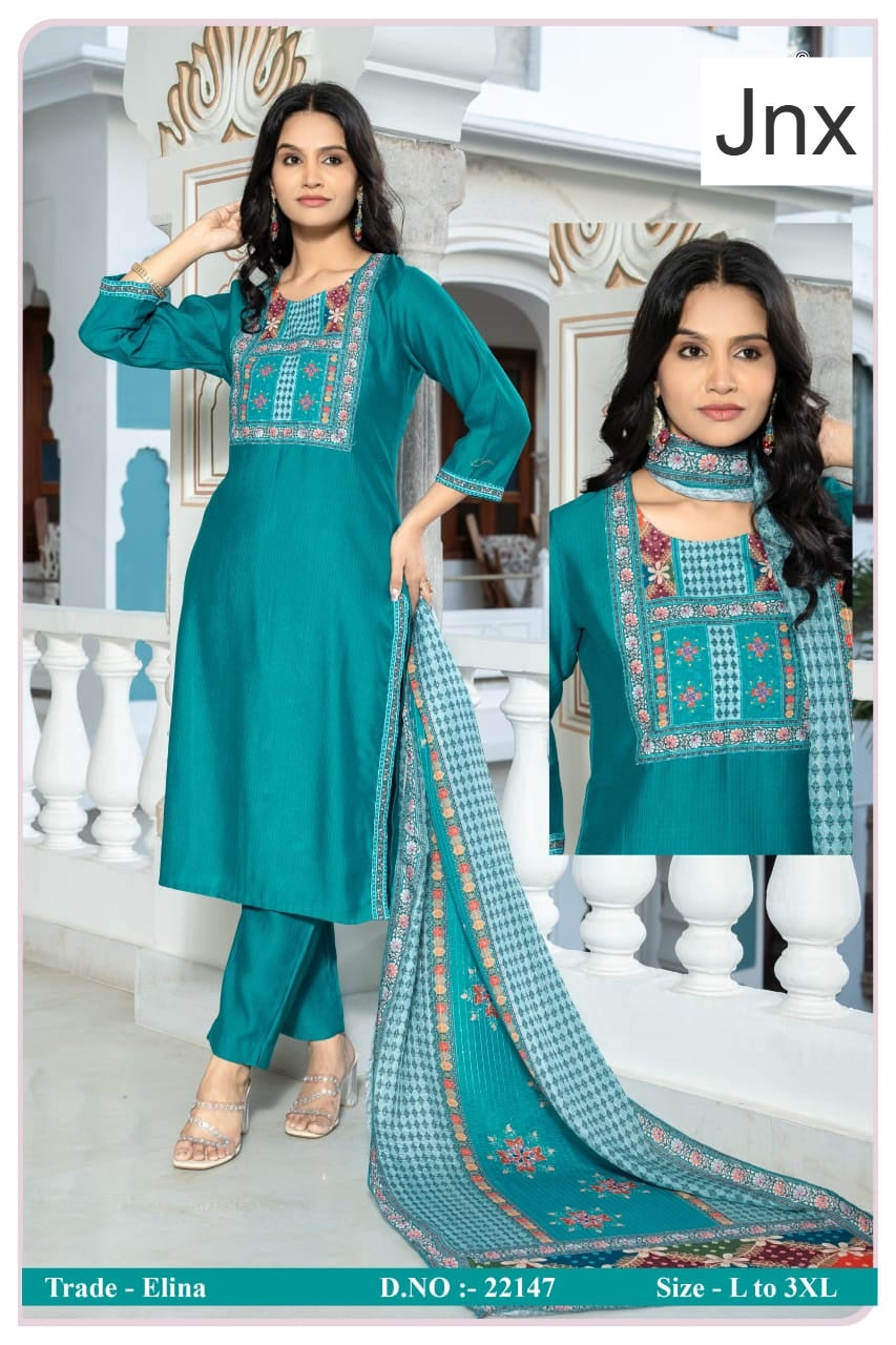 Elina Jnx Berlin Readymade Pant Style Suits Wholesaler Ahmedabad
