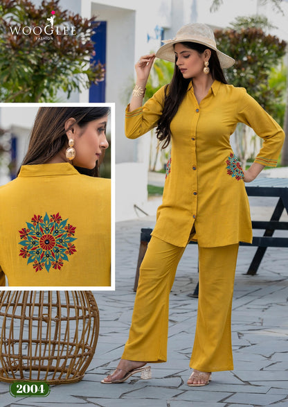 Elina Wooglee Slub Co Ord Set Supplier Ahmedabad