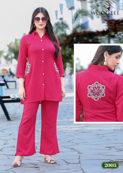 Elina Wooglee Slub Co Ord Set Supplier Ahmedabad