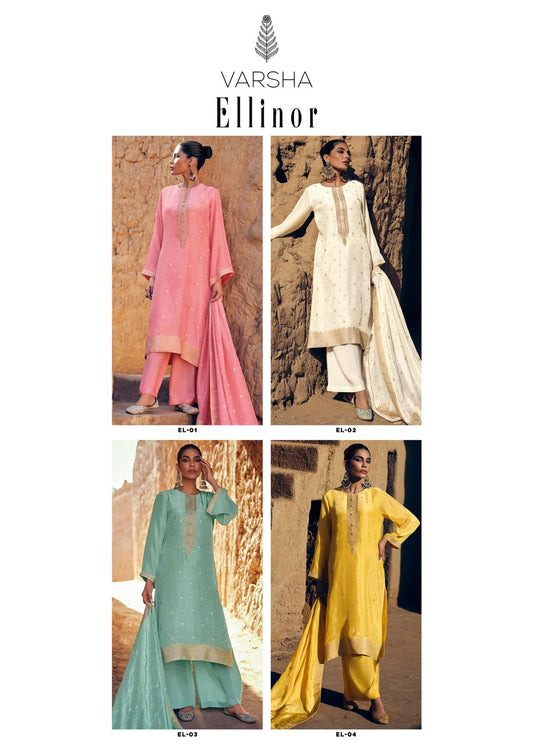 Ellinor Varsha Fashions Viscose Plazzo Style Suits Wholesale