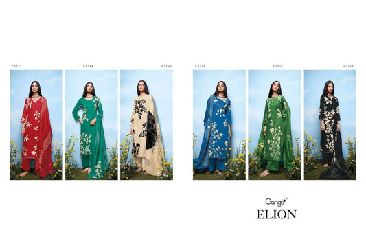 Elion Ganga Cotton Silk Plazzo Style Suits Manufacturer Ahmedabad
