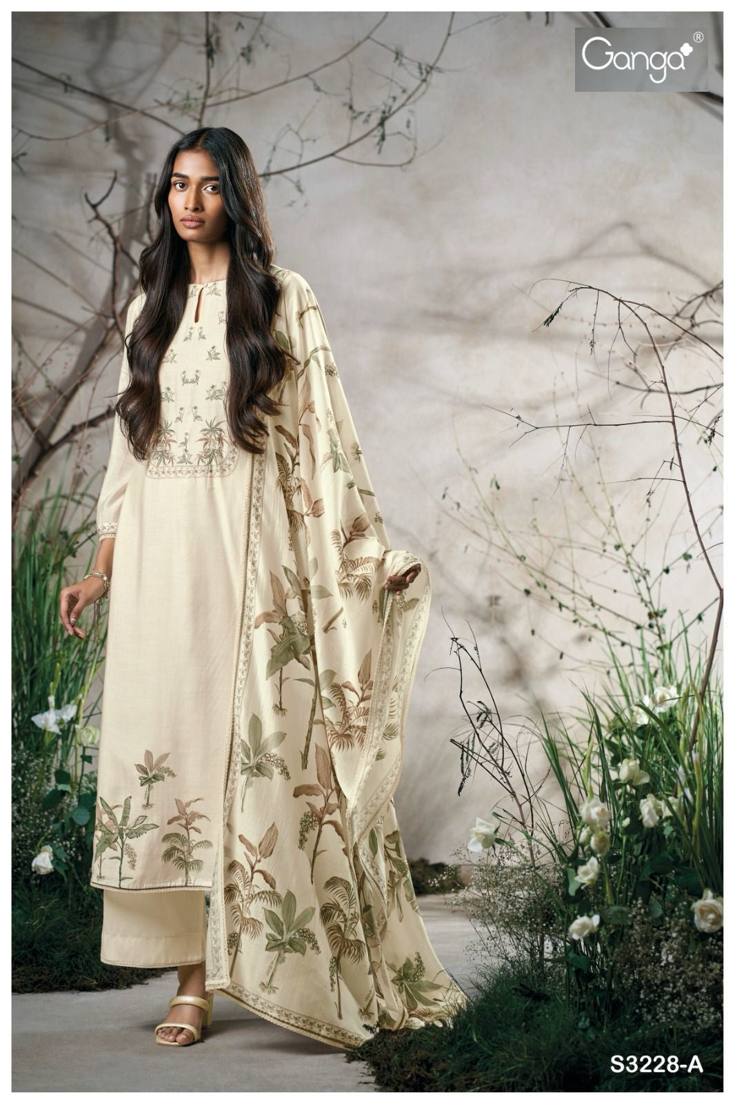 Eliora 3228 Ganga Premium Bemberg Plazzo Style Suits Supplier Ahmedabad