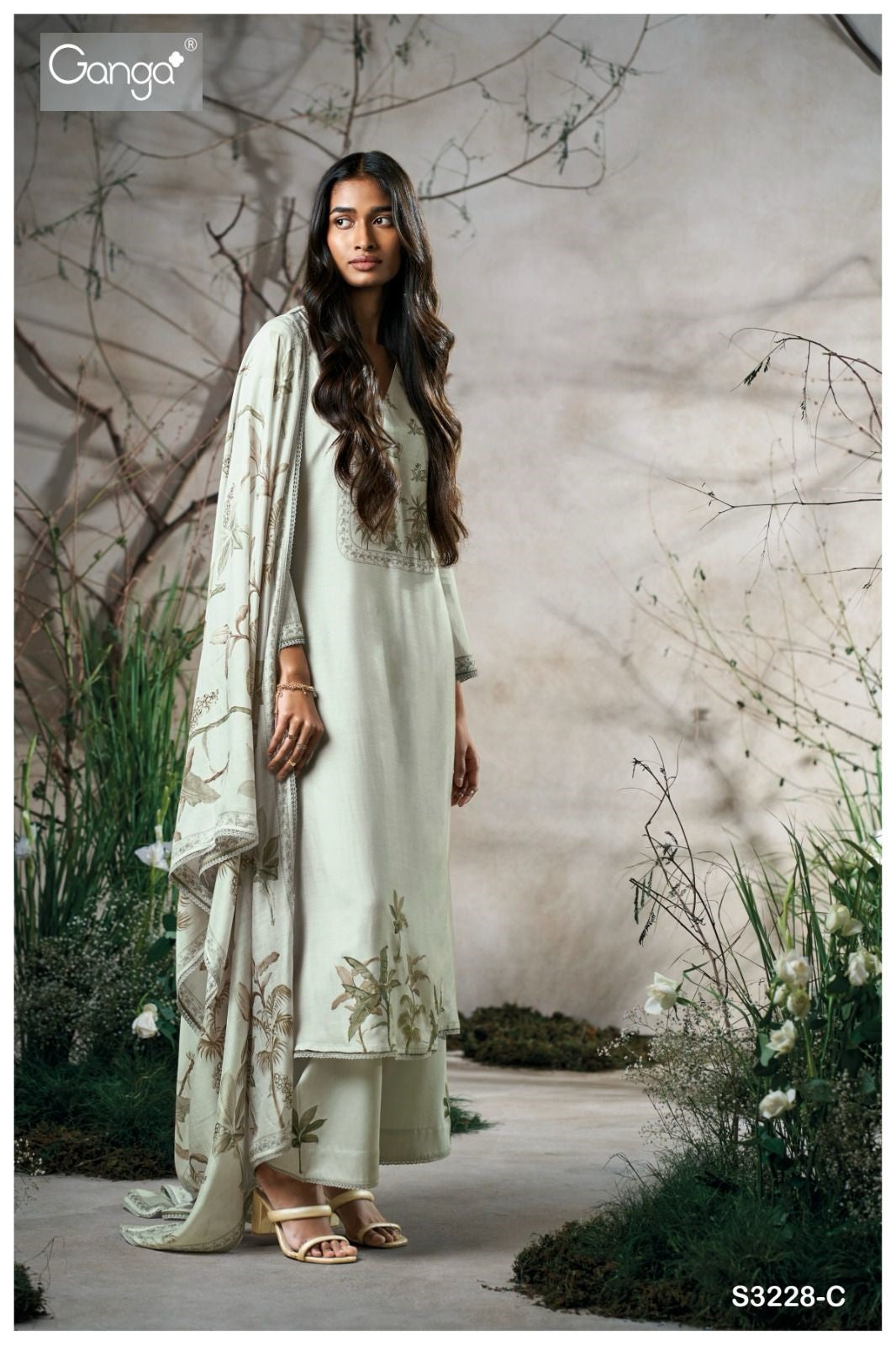 Eliora 3228 Ganga Premium Bemberg Plazzo Style Suits Supplier Ahmedabad