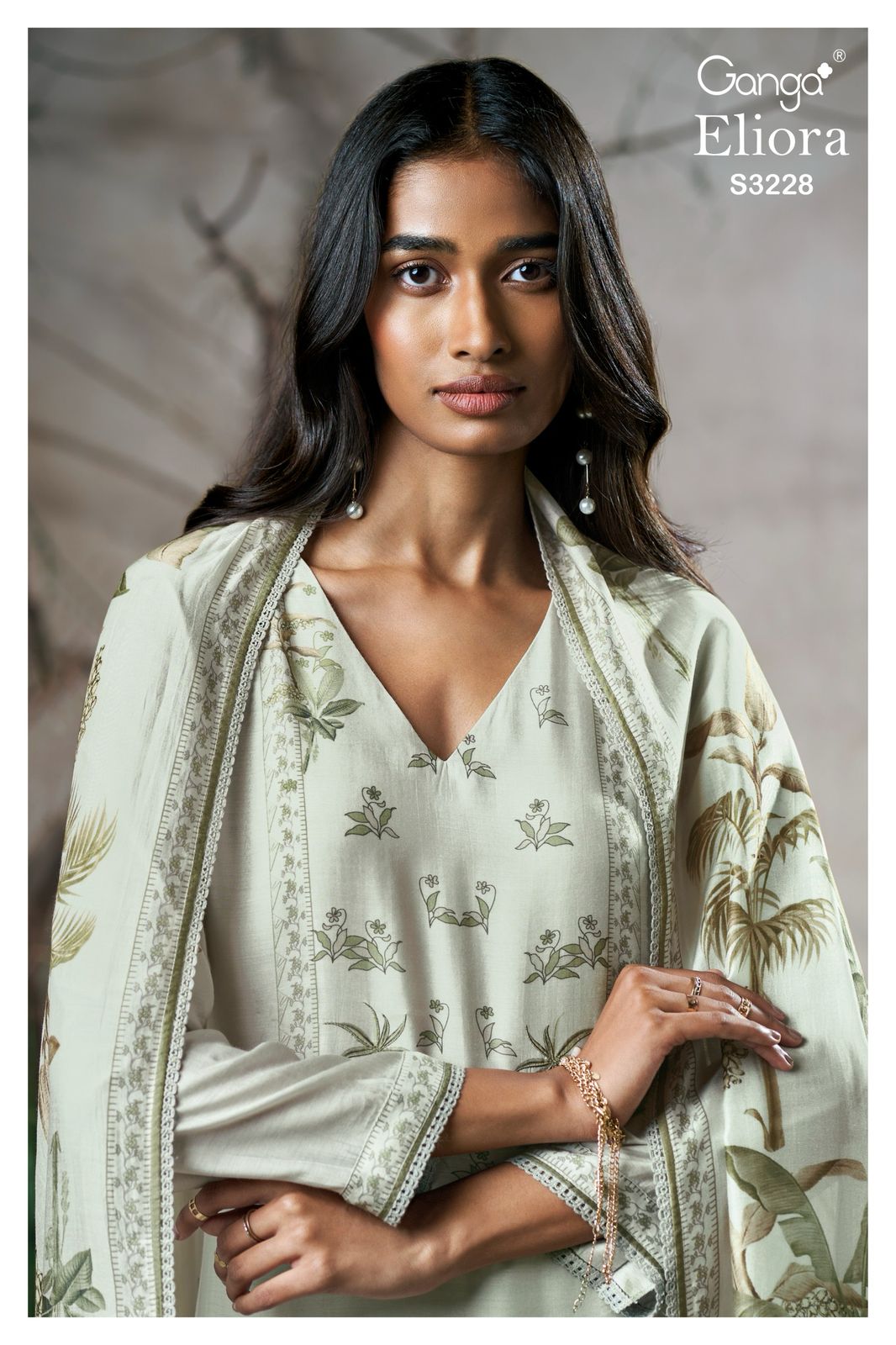 Eliora 3228 Ganga Premium Bemberg Plazzo Style Suits Supplier Ahmedabad