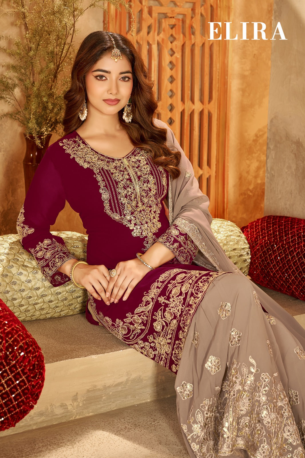 Elira Plus Size Banwery Georgette Readymade Sharara Suits Manufacturer