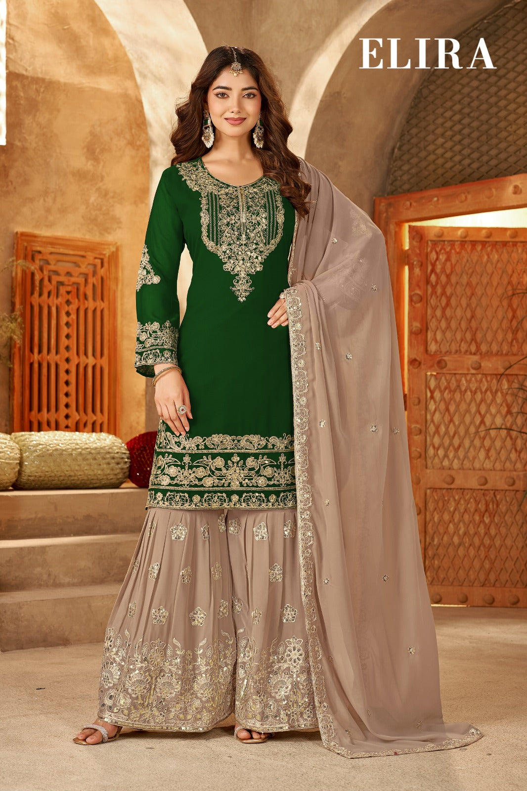 Elira Plus Size Banwery Georgette Readymade Sharara Suits Manufacturer