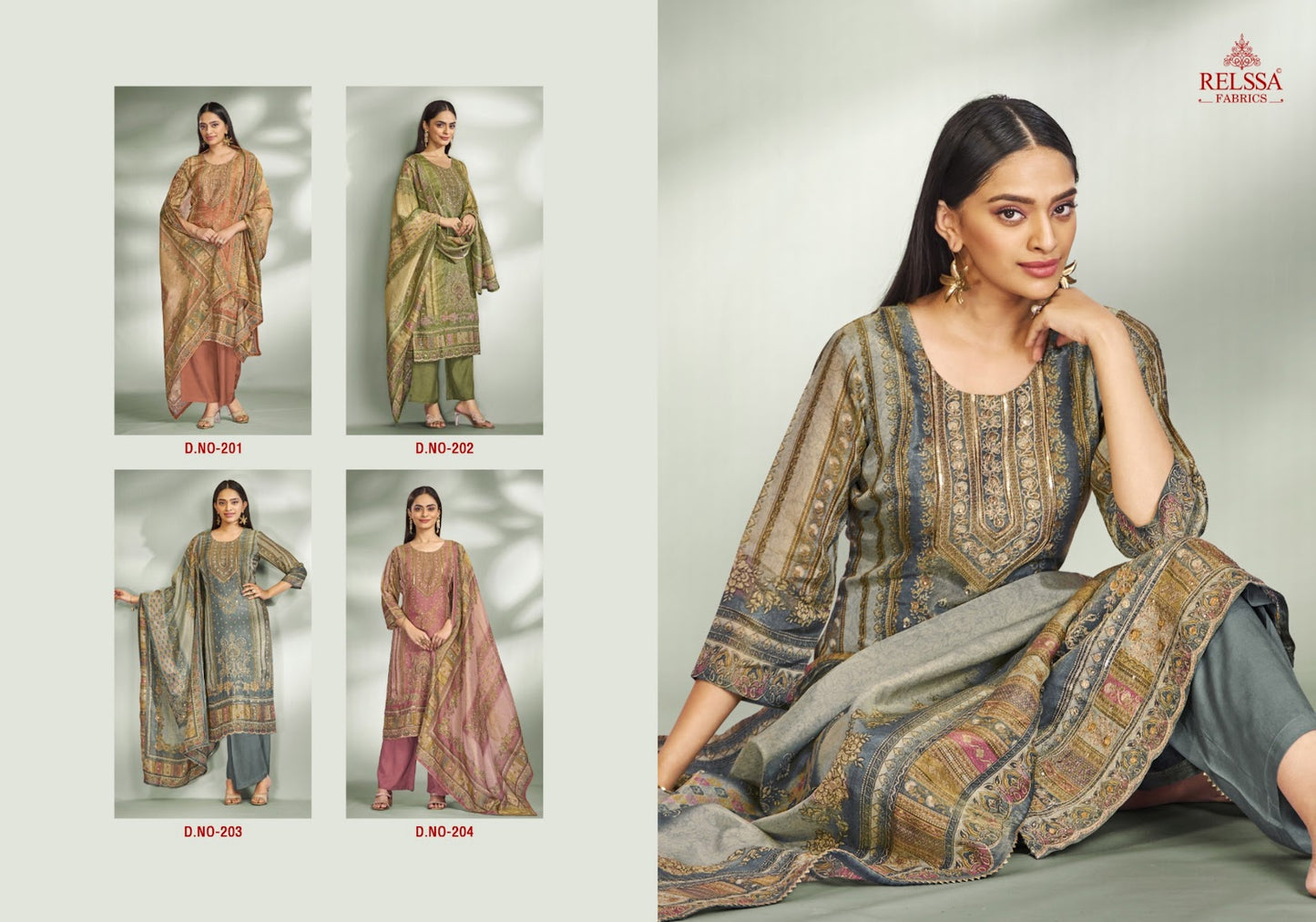 Elisah 2 Relssa Fabrics Simmer Pant Style Suits Exporter Ahmedabad