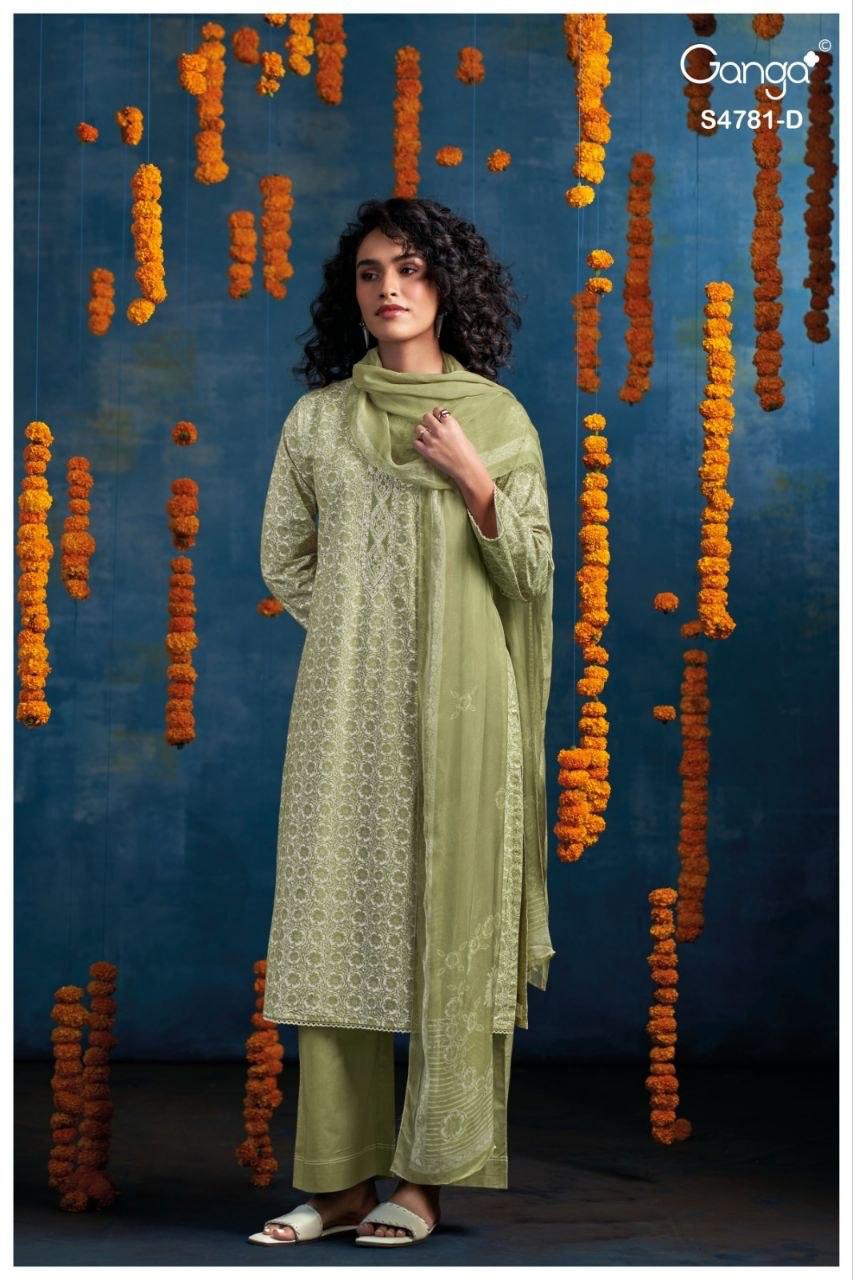Elise 4781 Ganga Cotton Pant Style Suits Wholesaler India