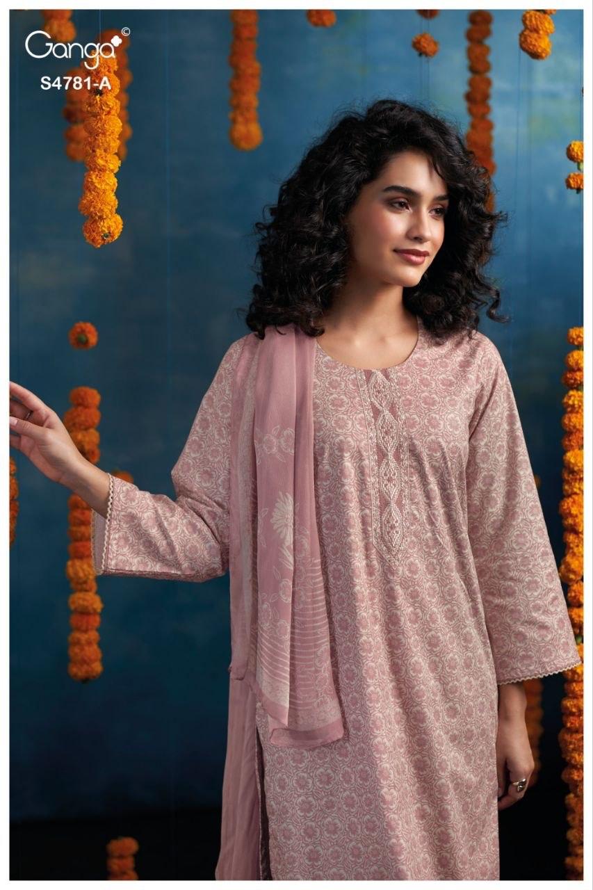 Elise 4781 Ganga Cotton Pant Style Suits Wholesaler India