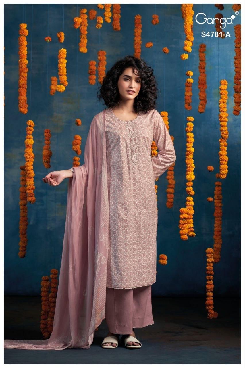 Elise 4781 Ganga Cotton Pant Style Suits Wholesaler India
