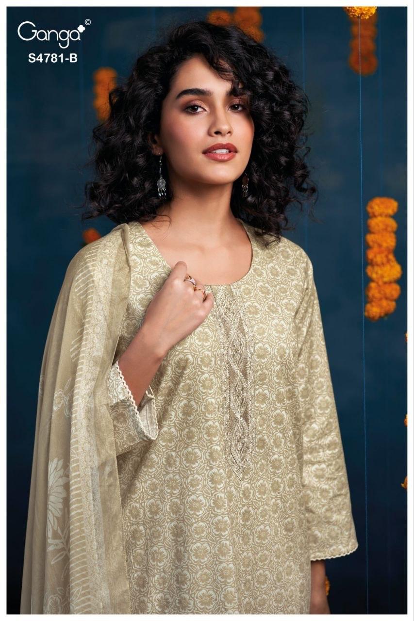 Elise 4781 Ganga Cotton Pant Style Suits Wholesaler India
