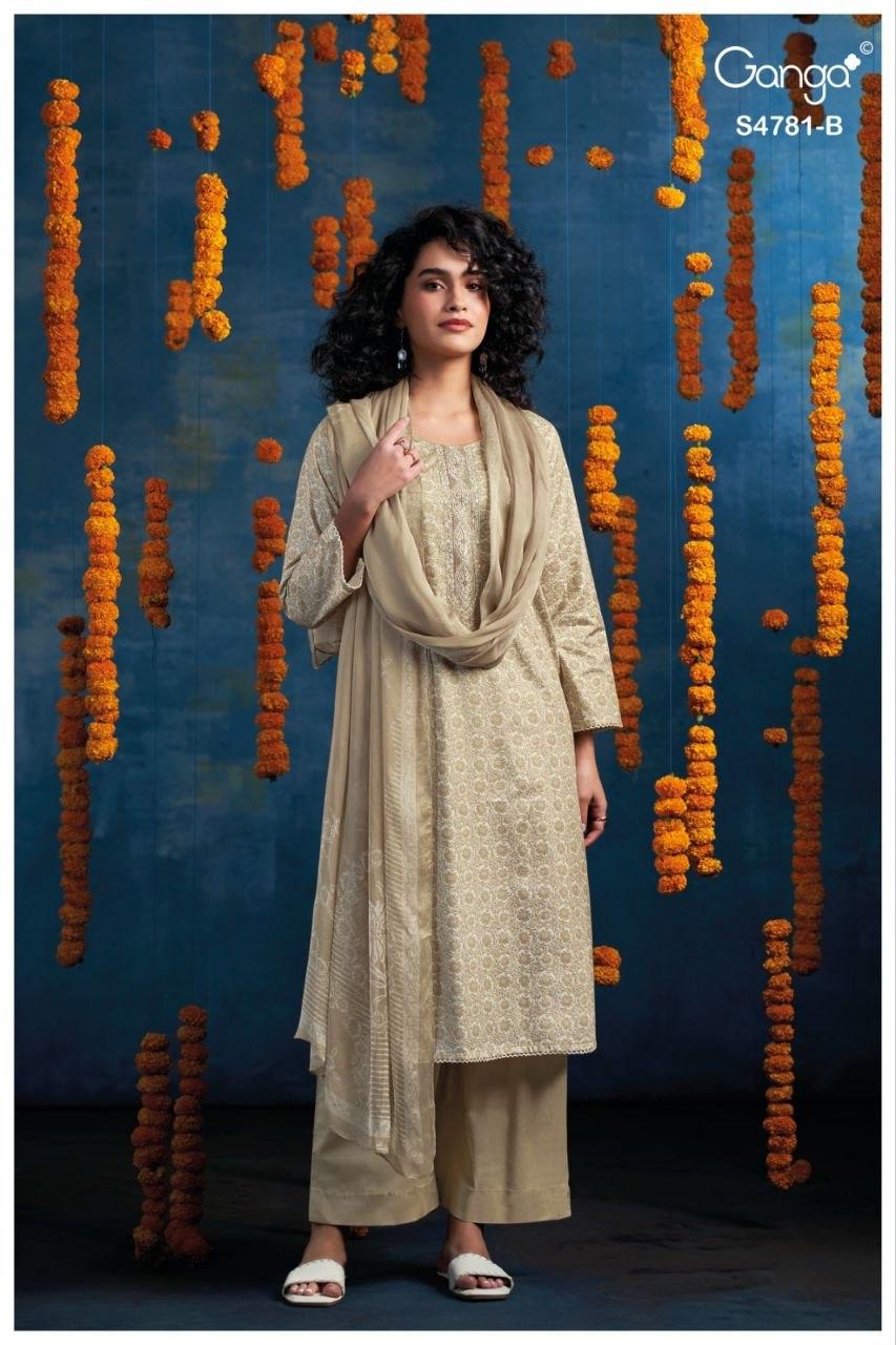 Elise 4781 Ganga Cotton Pant Style Suits Wholesaler India