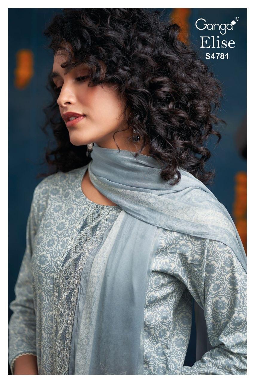 Elise 4781 Ganga Cotton Pant Style Suits Wholesaler India