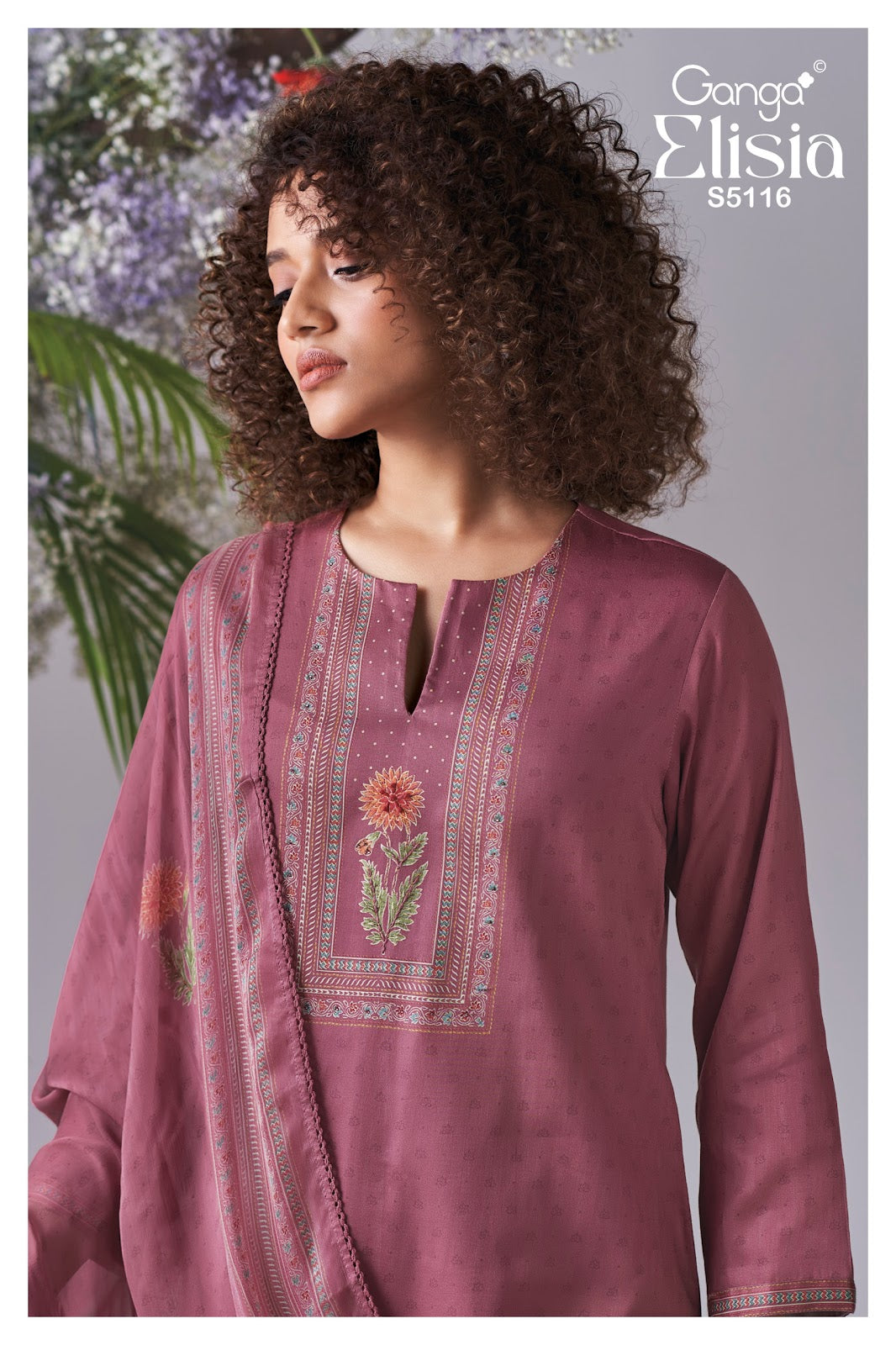 Elisia S5116 Ganga Cotton Satin Plazzo Style Suits Supplier Gujarat