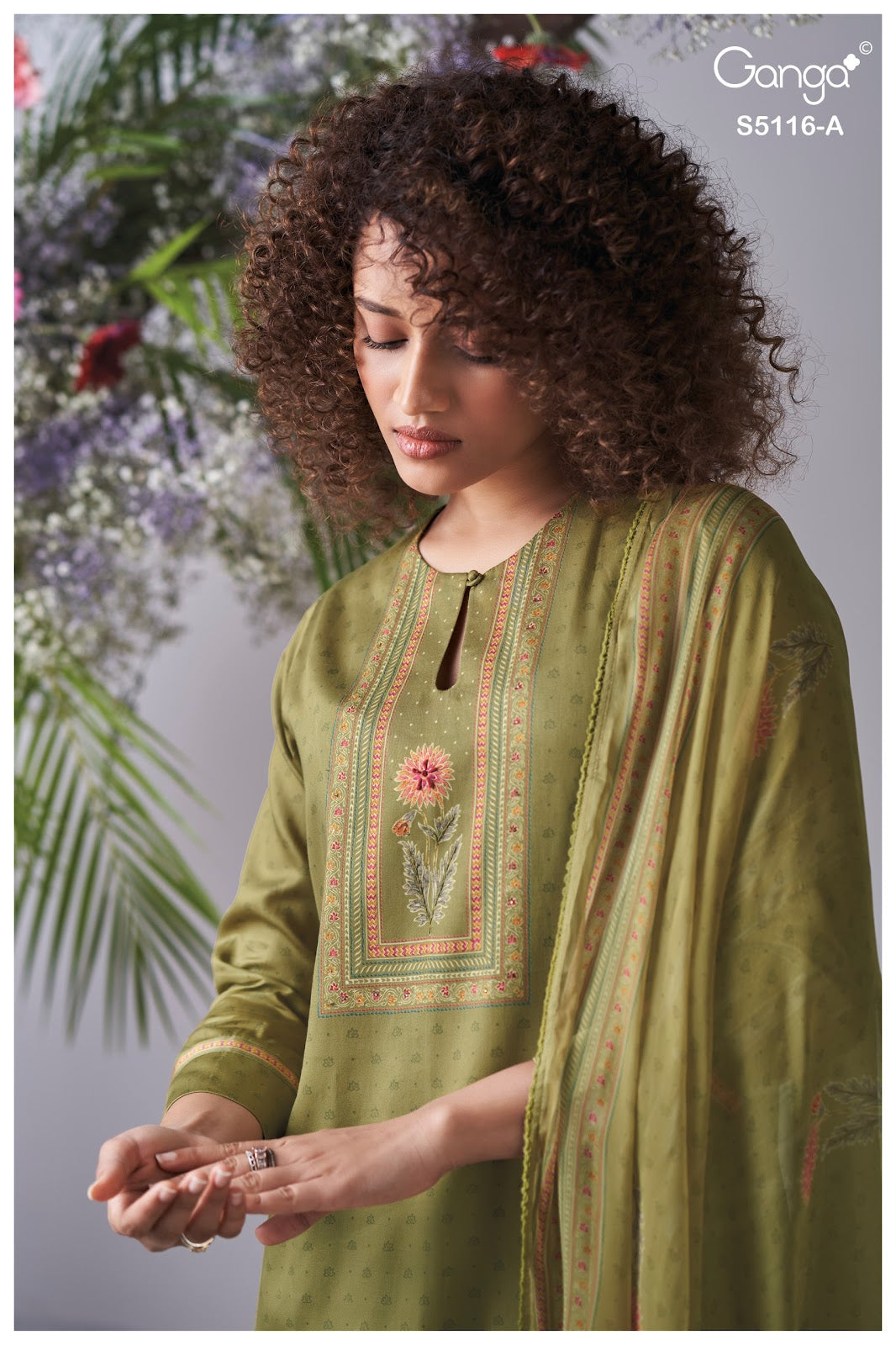 Elisia S5116 Ganga Cotton Satin Plazzo Style Suits Supplier Gujarat
