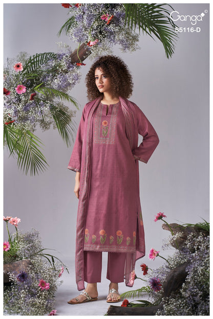 Elisia S5116 Ganga Cotton Satin Plazzo Style Suits Supplier Gujarat