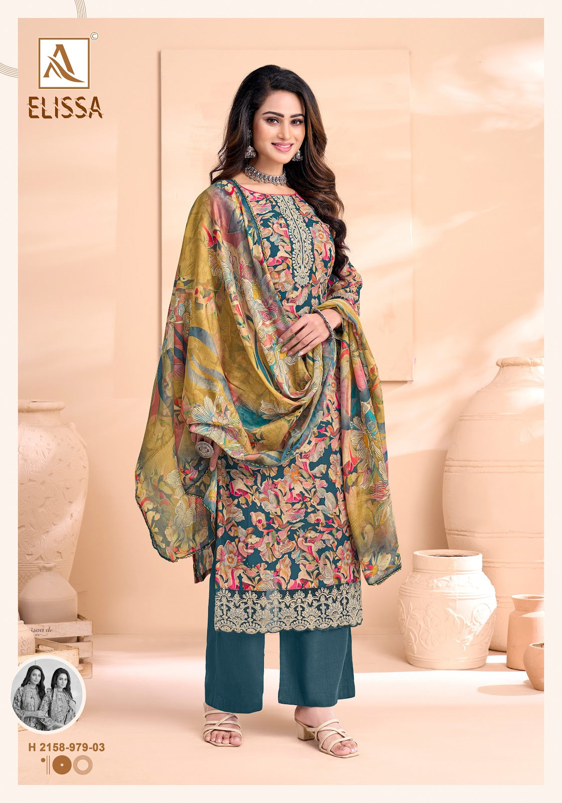 Elissa Alok Pure Cotton Karachi Salwar Suits Supplier India