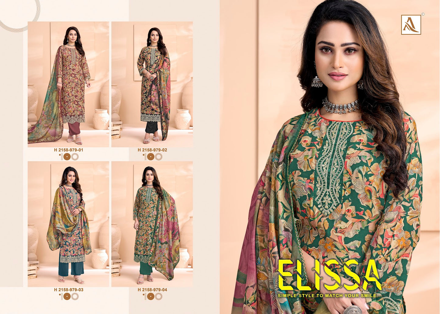 Elissa Alok Pure Cotton Karachi Salwar Suits Supplier India